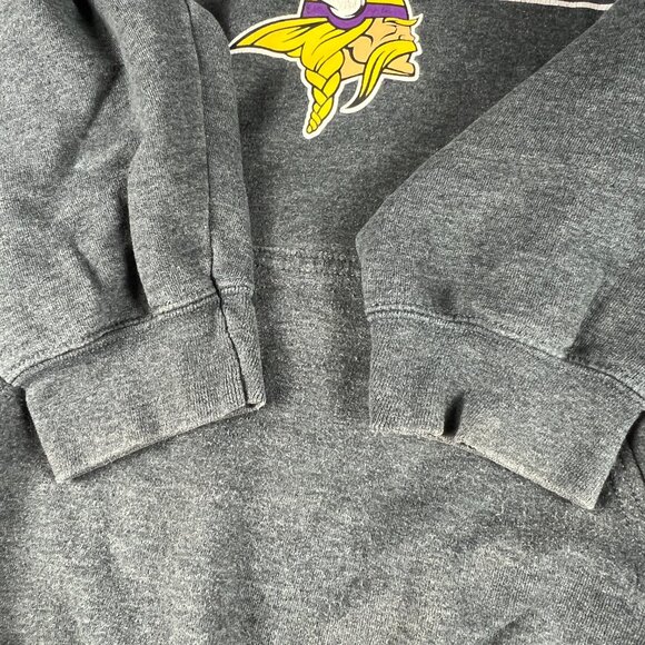NFL Minnesota Vikings Football Sweatshirt Adult Large Grey Faded Pullover Hoodie - Picture 3 of 15